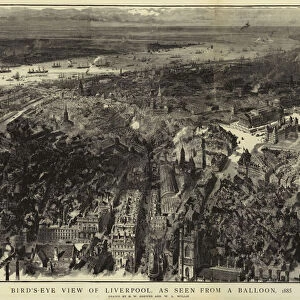 Bird s-Eye View of Liverpool, as seen from a Balloon, 1885 (engraving)