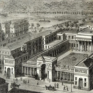 Bird view of the Palais de la Legion d Honour restored (entrance rue de Lille