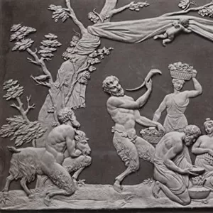 Birth of Bacchus, Wedgwood jasperware bas-relief or tablet (autotype)