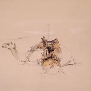 A Bisharin Arab by his Camel (pencil and w / c)