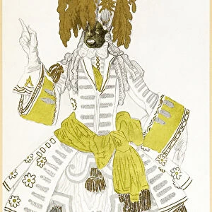 Black guard costume design from The Designs of Leon Bakst for The Sleeping