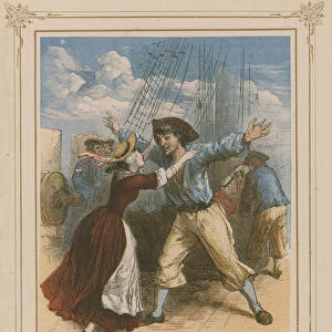 The boatswain gave the dreaful word (coloured engraving)