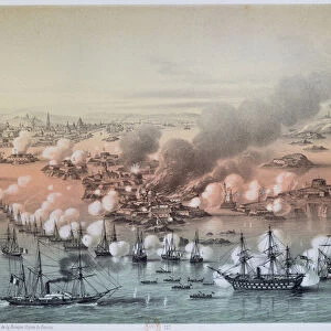 The Bombardment of Sveaborg, 5th August 1855, 1856 (oil on canvas)