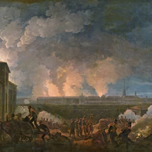 The Bombardment of Vienna by the French Army, 11th May 1809 (oil on canvas)