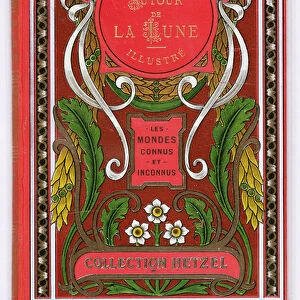 Book Cover of Around the Moon by Jules Verne (1828-1905), editions Hetzel