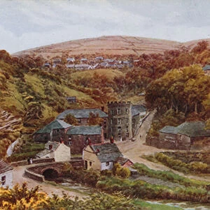 Boscastle Village (colour litho)