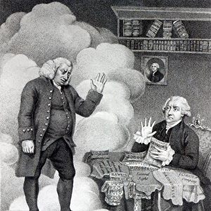 Boswell and the Ghost of Samuel Johnson, published in 1803 (engraving) (b / w photo)