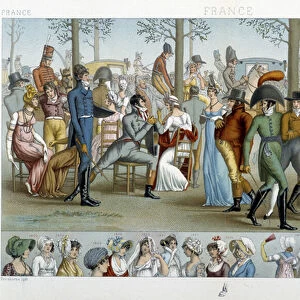 The bourgeois walking to Longchamp, deb. 19th century - in "