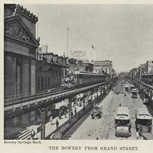 The Bowery from Grand Street (b / w photo)