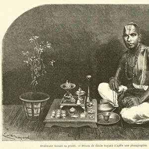 Brahmane faisant sa priere (engraving)