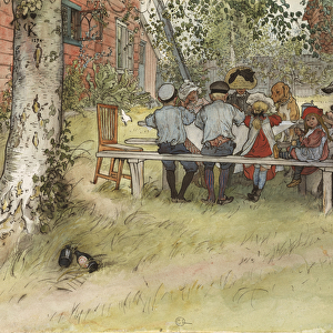 Breakfast under the Big Birch, from A Home series, c. 1895 (w / c on paper)