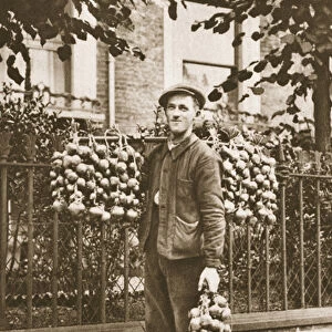 A Breton onion seller with his wares, from Wonderful London