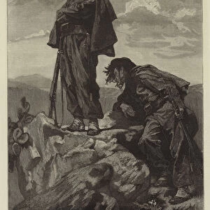 Among the Brigands, VI, a Bersaglieri Outpost (engraving)