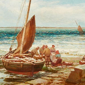 Bringing in the Catch (oil on canvas)
