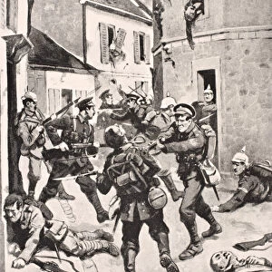British and German soldiers in hand to hand fighting during storming of Loos, France 25th September, 1915, from The War Illustrated Album deLuxe published in London, 1916 (litho)
