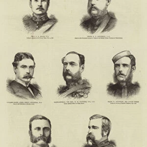 British Officers engaged in the Zulu and Afghan Wars (engraving)