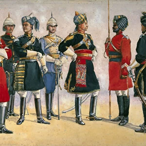 British Officers, Indian Army, illustration for Armies of India