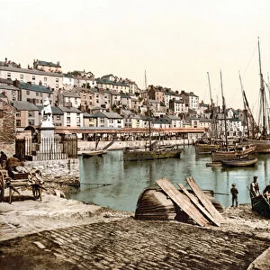Brixham Harbour (hand-coloured photo)