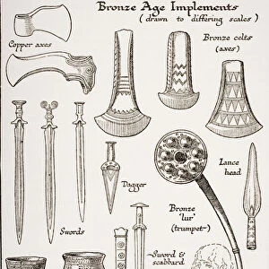 Bronze Age Implements, illustration from The Outline of History by H. G
