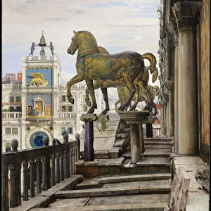 The Bronze Horses of San Marco, Venice, 1876 (oil on canvas)