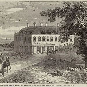 Brook House, Isle of Wight, the Residence of Mr Seely, MP, visited by Garibaldi (engraving)