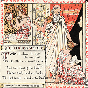 Brother and Sister, illustration from Babys Own Aesop, engraved