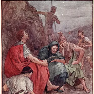 Brutus and his companions after the Battle of Philippi, illustration from