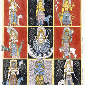 Buddhists representing the stars, sun and moon, from
