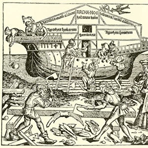The Building of the Ark superintended by Noah (engraving)