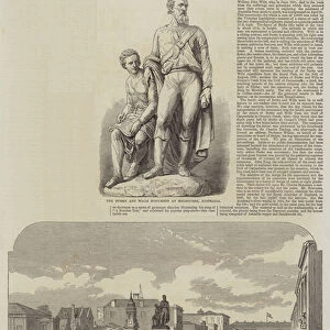 The Burke and Wills Monument at Melbourne (engraving)