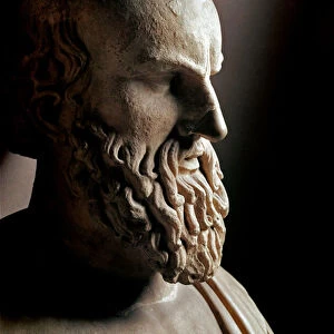 Bust of Aeschylus, Greek author of tragedies (Marble sculpture, 5th century BC)
