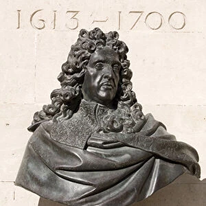 Bust of Andre Le Notre (1613-1700), gardener of the king, author of the park of the Palace of Versailles, Vaux Le Vicomte (Vaux-le-Vicomte), Chantilly, Bronze sculpture by Antoine Coysevox (1640-1720). Photography, KIM Youngtae
