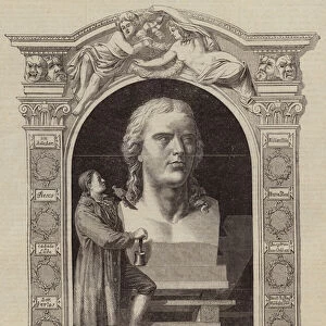 Bust of Schiller, by Danneker, in the Library of Weimar (engraving)