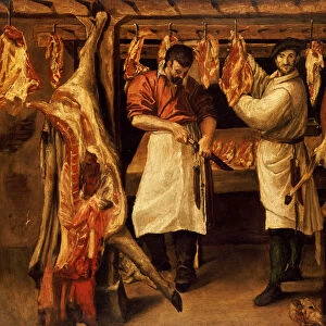 The Butchers Shop (oil on canvas)