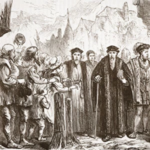 Calvin re-enters Geneva, illustration from The History of Protestantism