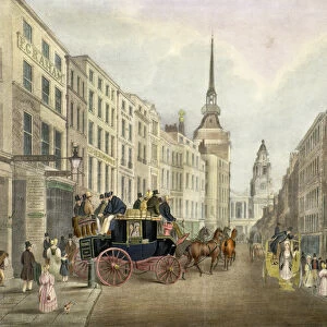 The Cambridge Coach Leaving Belle Sauvage Yard, Ludgate Hill