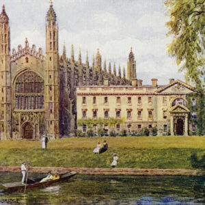 Cambridge: Kings College Chapel (colour litho)
