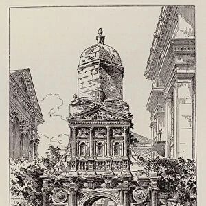Cambridge: North Side of the Gate of Honour, Caius College (etching)
