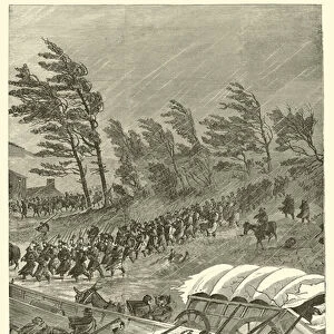 The campaign in the mud, January 1863 (engraving)