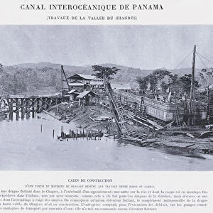 Canal Interoceanique De Panama, Travaux De La Vallee Du Chagres (b / w photo)