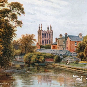 Cantilupe Gardens, Hereford (colour litho)