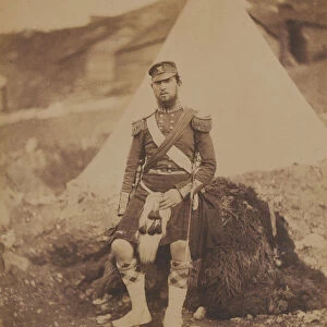 Captain Frank Cunningham Scott, 42nd (Royal Highland) Regiment of Foot, 1855 (b / w photo)