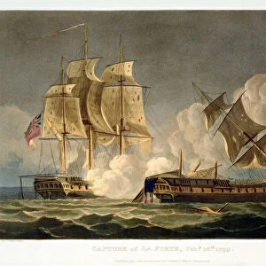 Capture of La Forte, February 28th 1799, engraved by Thomas Sutherland for J