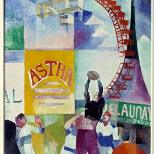 Cardiffs team. Painting by Robert Delaunay (1885 - 1941), 1913. oil on canvas. Dim: 3, 26 x 2, 08m. Paris, Musee Municipal d Art Moderne. - The Cardiff team. Painting by Robert Delaunay (1885-1941), 1913. Oil on canvas. 3. 26 x 2. 08 m