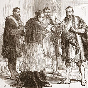 Cardinal de Tournon reading the Protestant Placard to Francis I