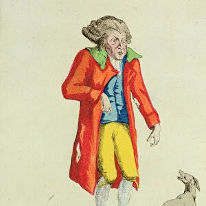 Caricature of Calonne paralysed (coloured engraving)