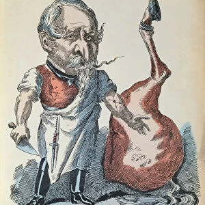 Caricature of Napoleon III (1808-73) as a horse butcher during the Siege of Paris