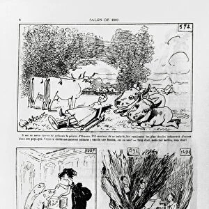 Caricatures of the work of the French artists, Courbet, Gaume and Jundt