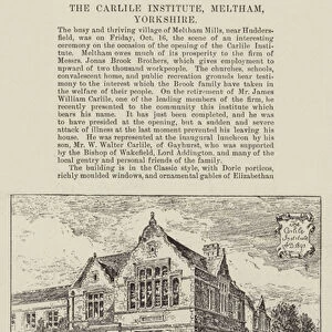 The Carlile Institute, Meltham, near Huddersfield (engraving)