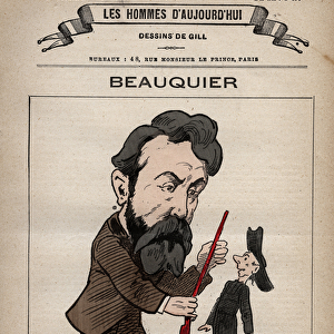 Cartoon of Charles Beauquier French politician 1833 - 1916 from Les Hommes d